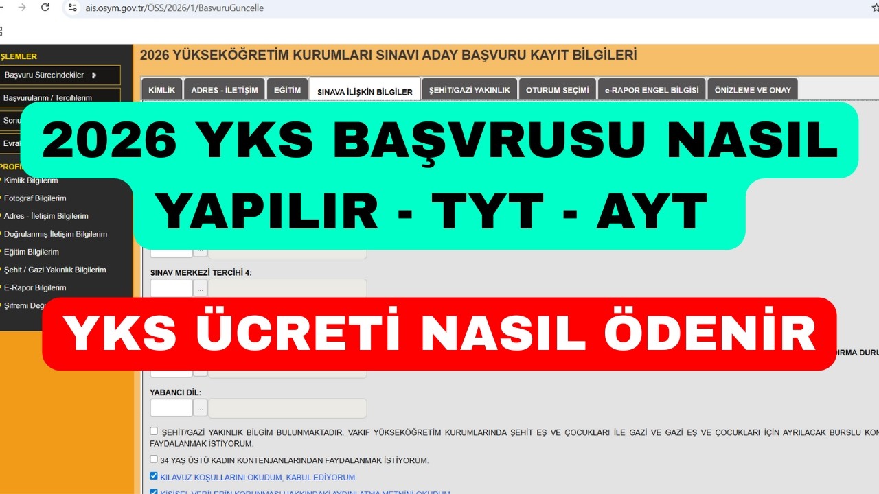 2026 YKS Başvuru Nasıl Yapılır - &Ouml;SYM TYT AYT Başvuru Nasıl Yapılır
