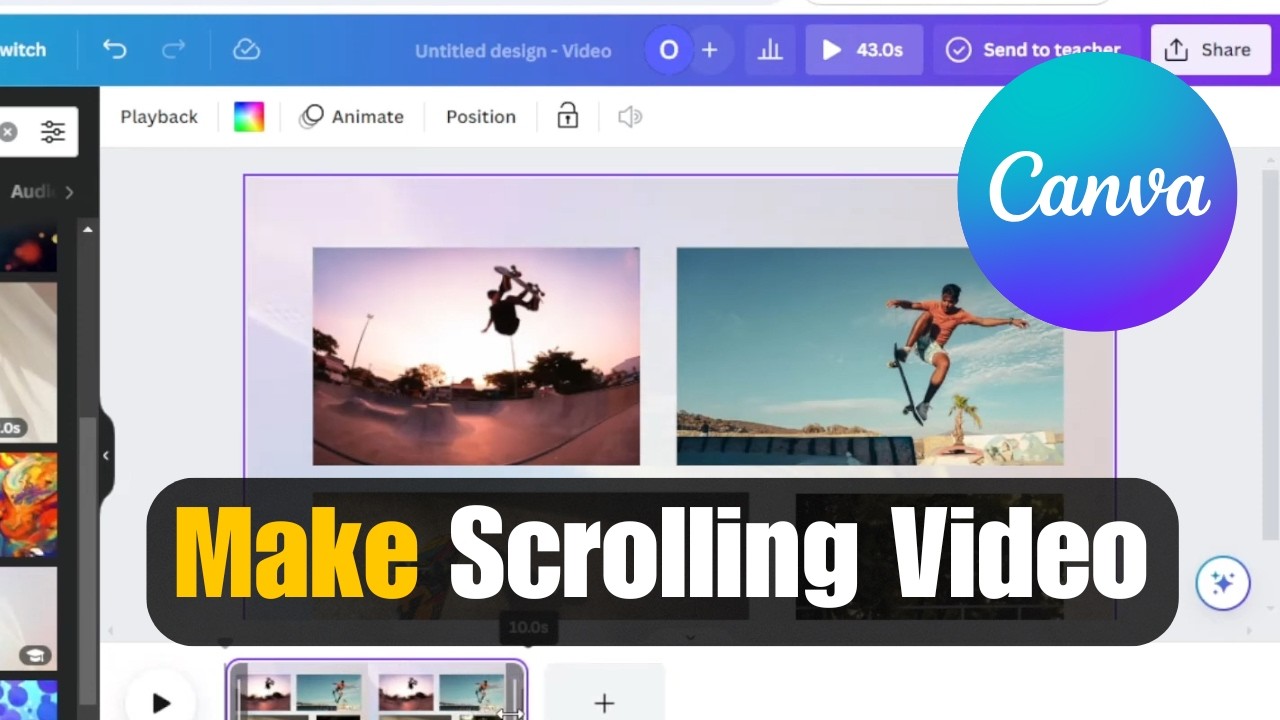 Как создать прокручиваемое видео в Canva | Урок