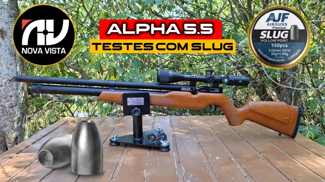 PCP ALPHA NOVA VISTA 5.5 - ESTA CARABINA AGRUPA MUITO COM SLUGS