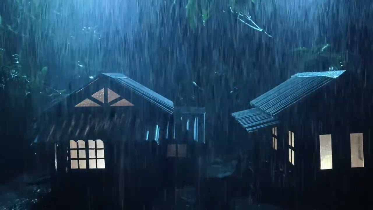No Ads Rain Sounds for Sleeping - ASMR Relentless Rain on Tin Roof for Severe Night Insomnia