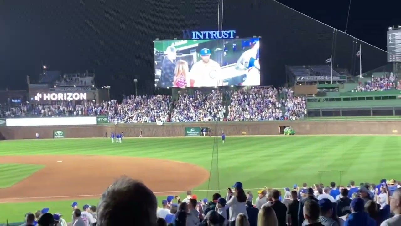Chicago Cubs win! new 2023 winning light show. 4-11-23