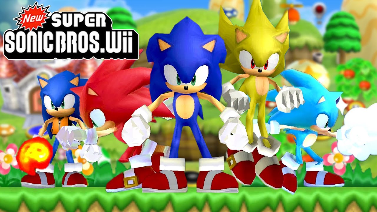 Playable Sonic in New Super Mario Bros. Wii