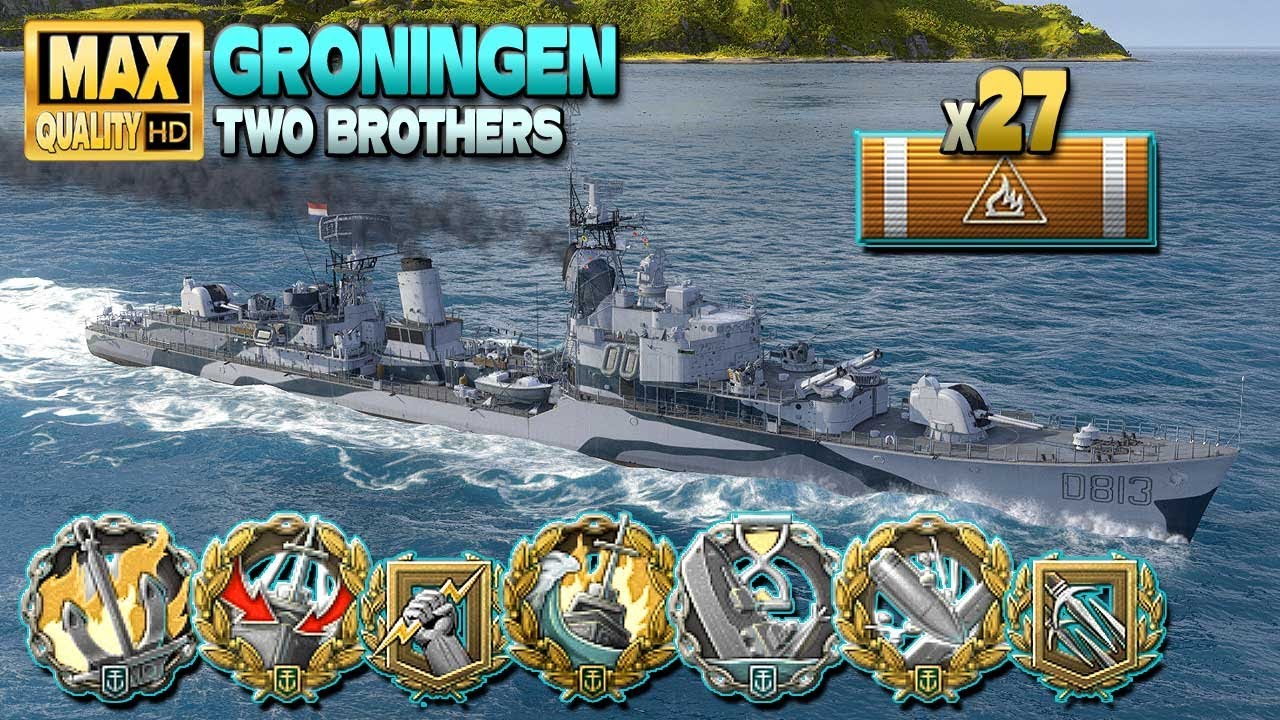 эсминец Groningen: Огненный террор на карте &laquo;Два брата&raquo; - World of Warships