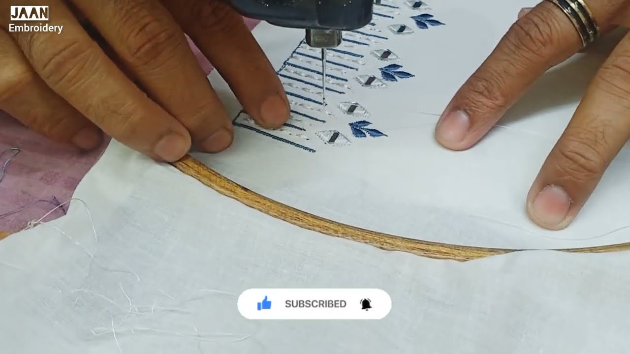 Simple and easy sleeve embroidery / Baju ki kadai / sleeve design