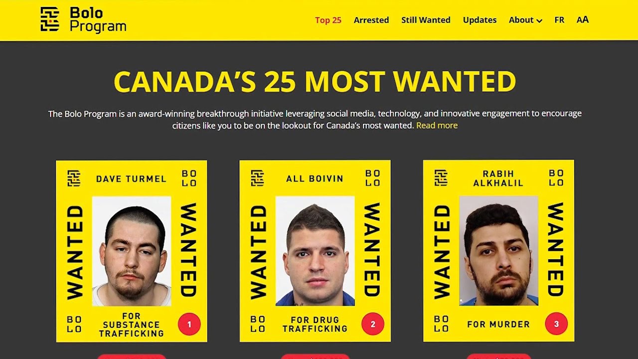 Here are Canada's 25 most wanted fugitives