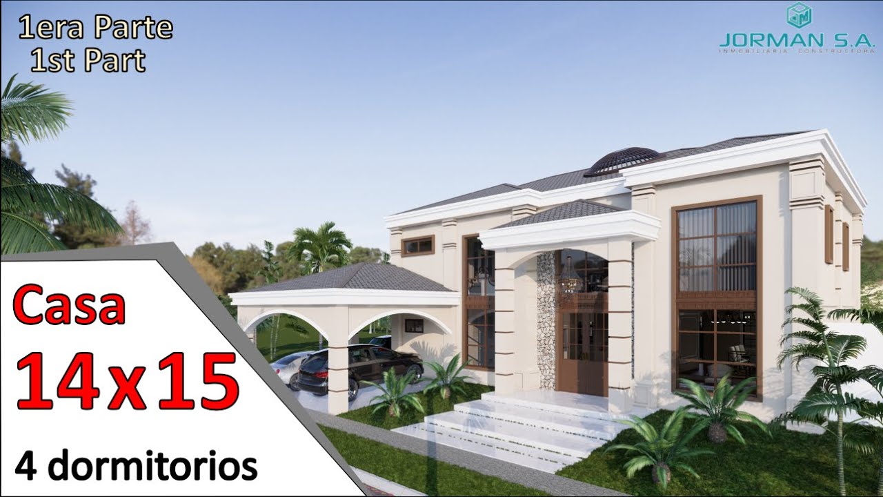 Modelo de Casa NeoClasica 1era (Casa 14x15 metros) NeoClassical House Design Plan