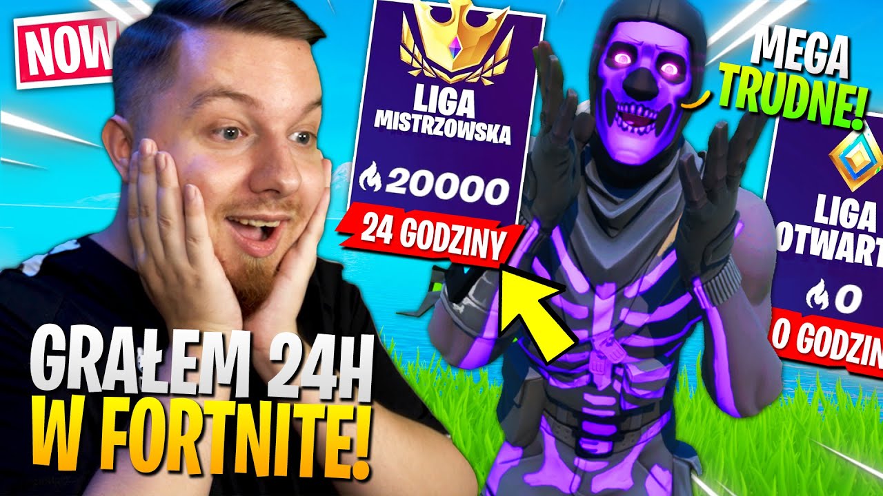 GRAŁEM przez 24 GODZINY w Fortnite ... (całkowicie SERIO!)