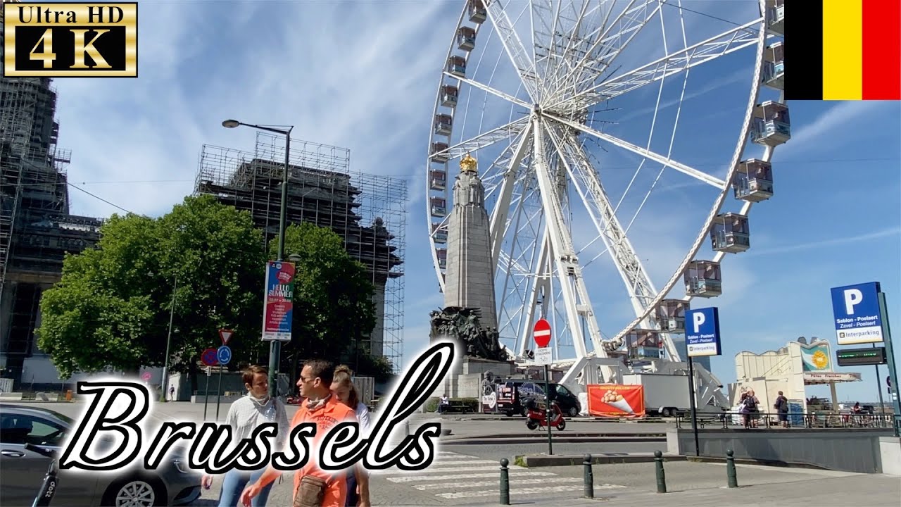 🇧🇪Brussels Summer Walk - Place Poelaert -【4K 60fps】
