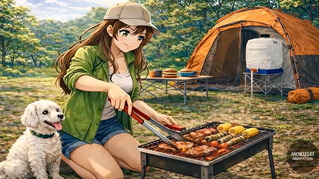 A Cozy Camping Day with Himari 🏕️ | Campfire Cooking & Forest Life