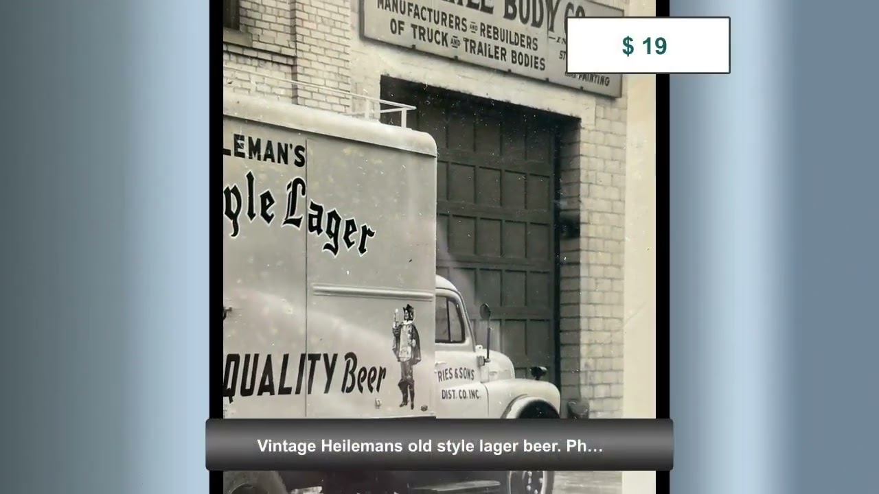 Vintage Heilemans old style lager beer. Photo, picture, Mahle body co, Ries&sons Brainerd, Minnesota