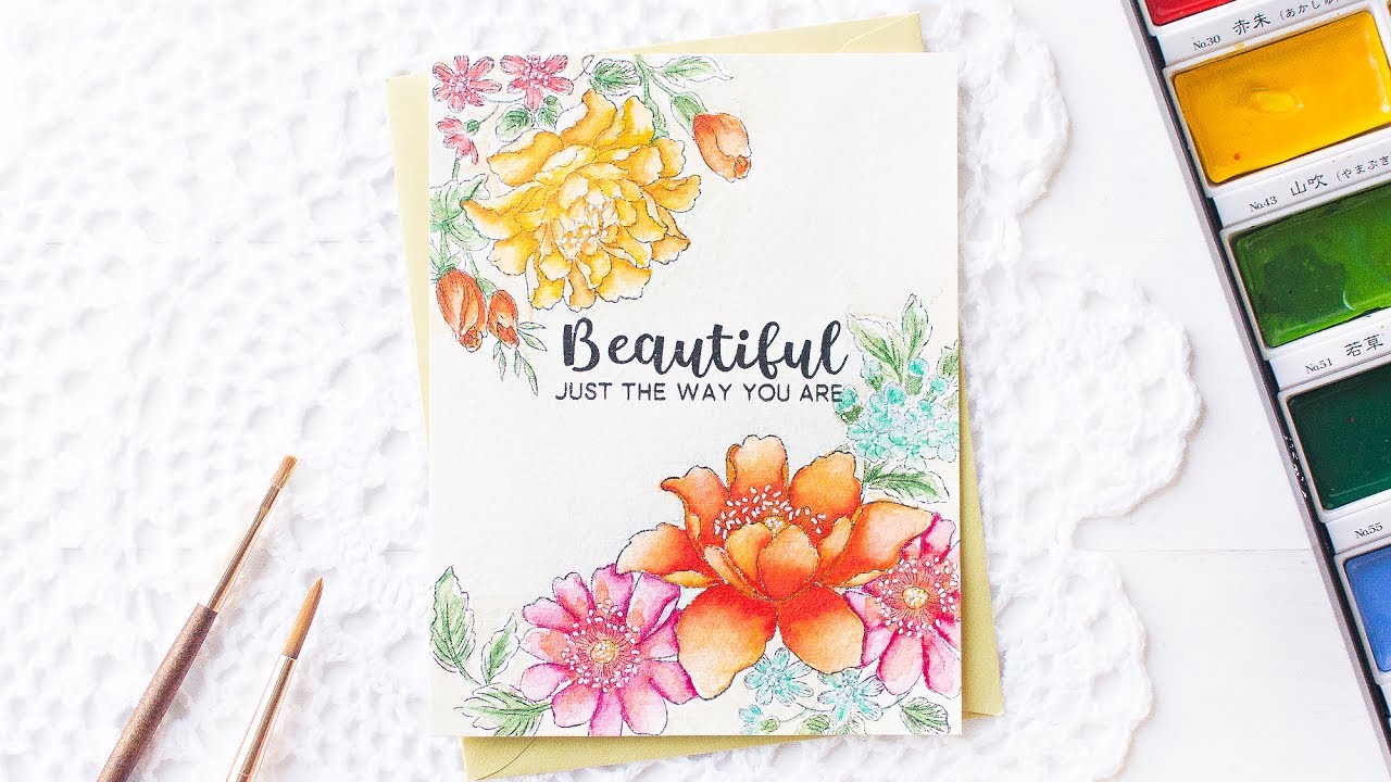 Two Ways to Watercolor Floral Images w/ Kuretake Gansai Tambi 36 Watercolor Set