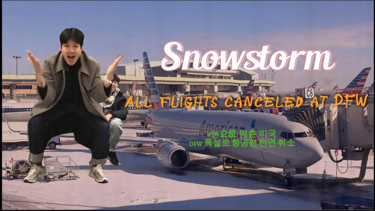눈 때문에 멈춘 미국 ✈️ 텍사스 댈러스 DFW 상황ㅣDFW Airport Flights Canceled Due to Snowstorm ✈️