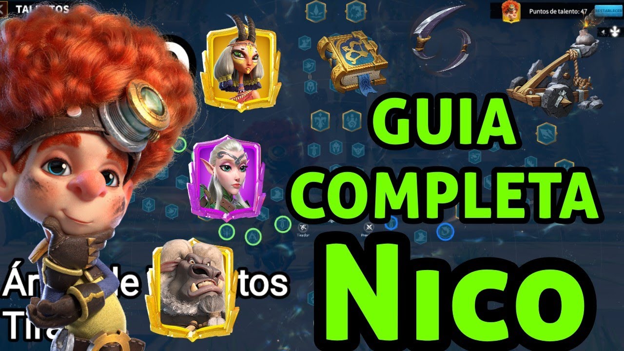 Guía Completa del Héroe Nico Árbol de Talentos Artefactos y Emparejamientos / Call of Dragons