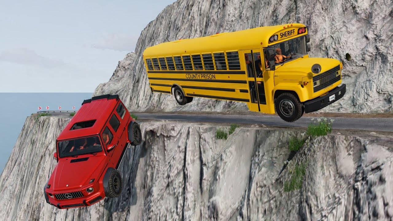 Deadly School Bus Vs Dangerous Cliff 😱 | BeamNG.drive#250 