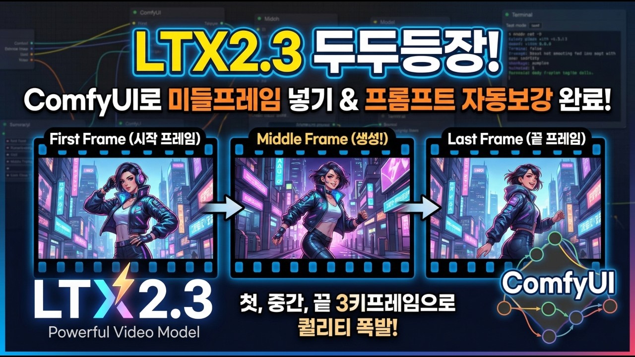 LTX2.3 두두등장, Frame to last frame에 미들프레임 넣기, 프롬프트 자동보강하기까지 in comfyui