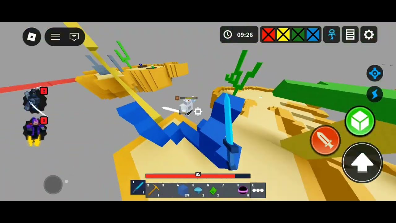 Playing Roblox bedfight on moble (my only device) #roblox#bedfight