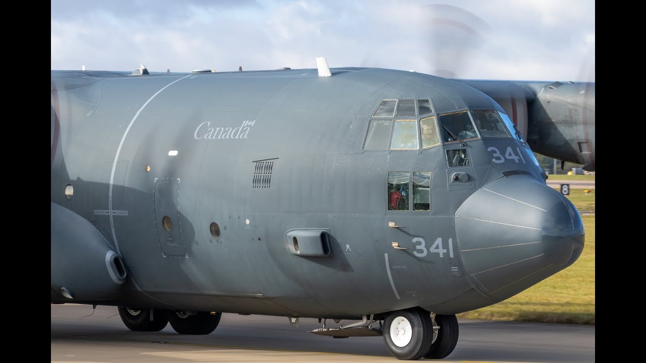 Royal Canadian Airforce 🇨🇦 CC-130 Hercules, Callsign CFC4332 departing RAF Waddington 4K
