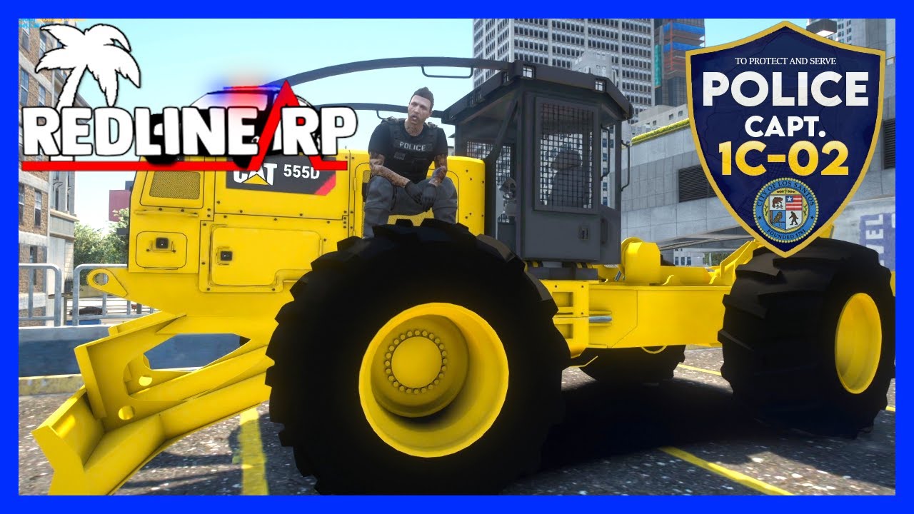GTA 5 Roleplay - Redline - The Big Bully'Dozer Trolling Cops !  #128