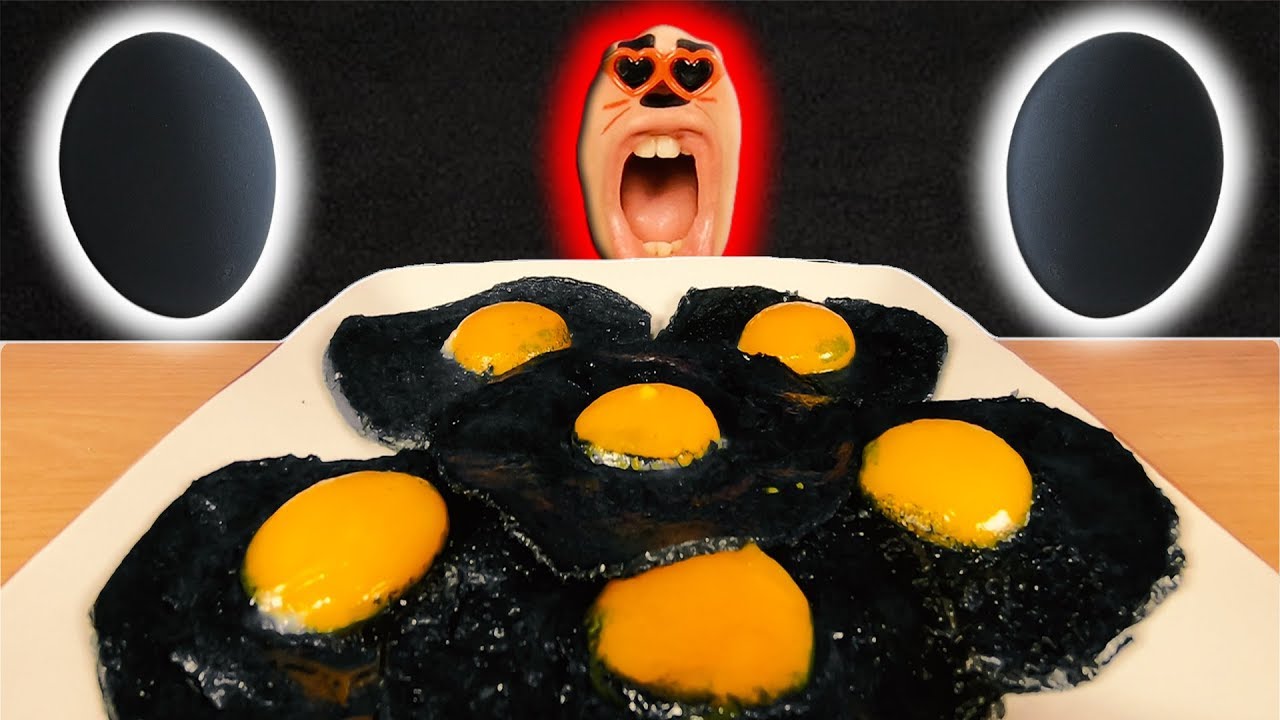 [외계음식] Black Egg 블랙 프라이 검은 달걀 먹방! [ASMR EATING SHOW]