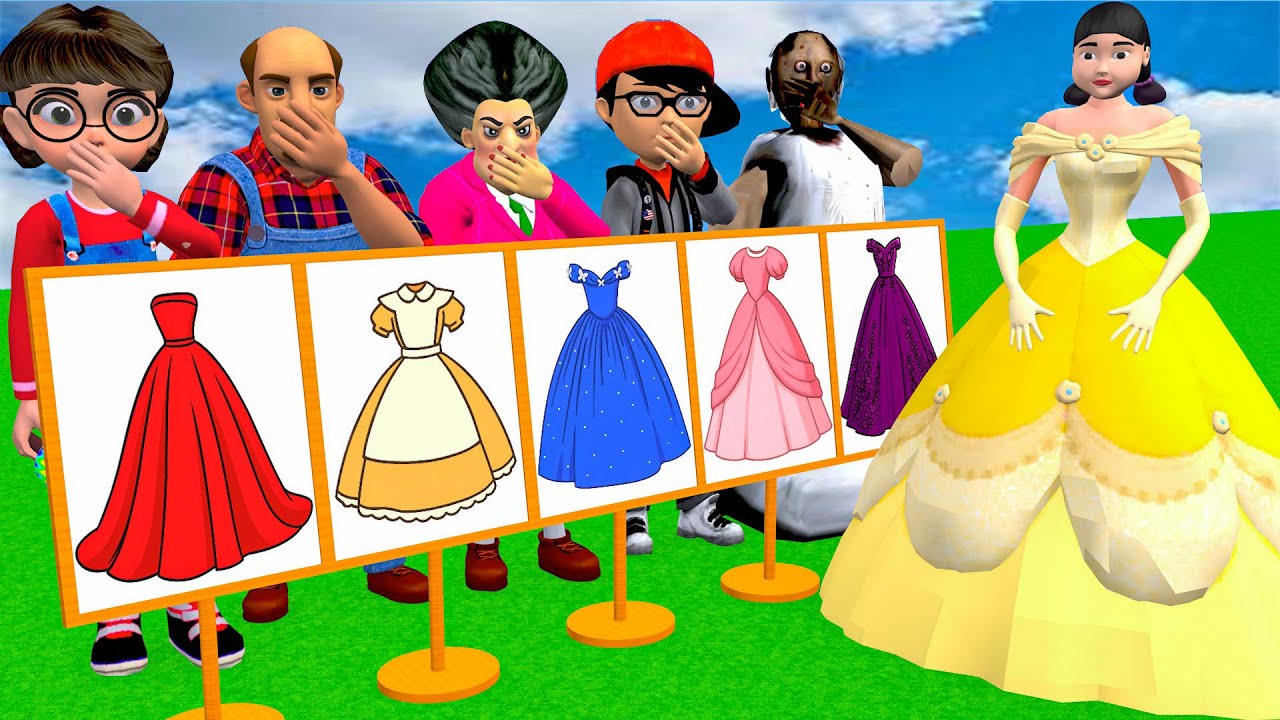 Scary Teacher 3D vs Squid Game Choose Beautiful Princess Dress vs Dressing Room 5 Times Challenger