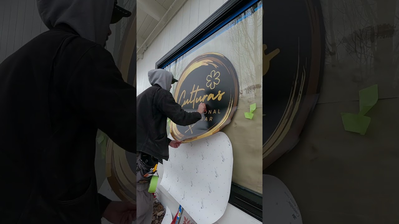 Window Decal Install 193 #satisfying #oddlysatisfying #vinylinstallation #shorts #signs