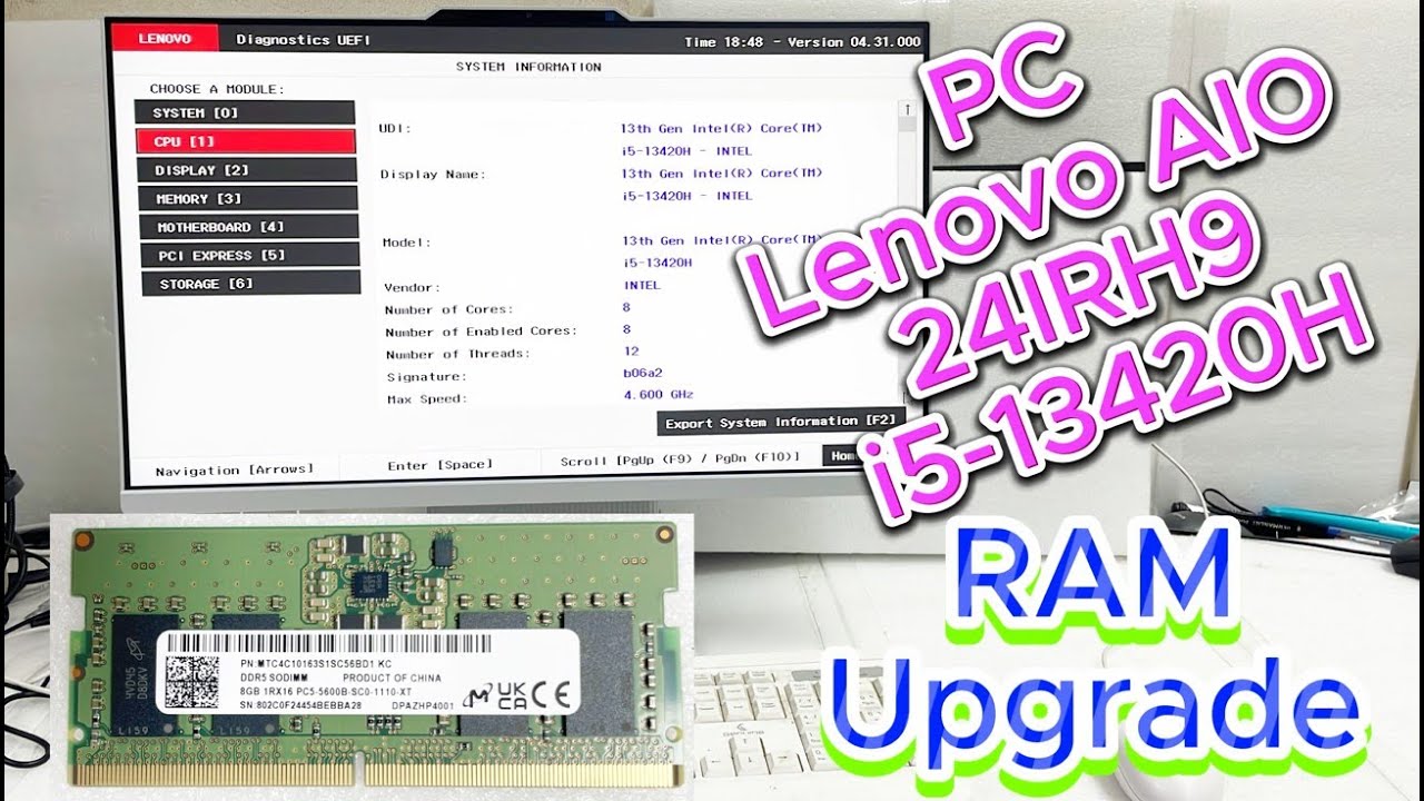 Lenovo AIO 24IRH9 i5-13420H RAM Upgrade | F0HN000UAX | Step-by-Step RAM Installation