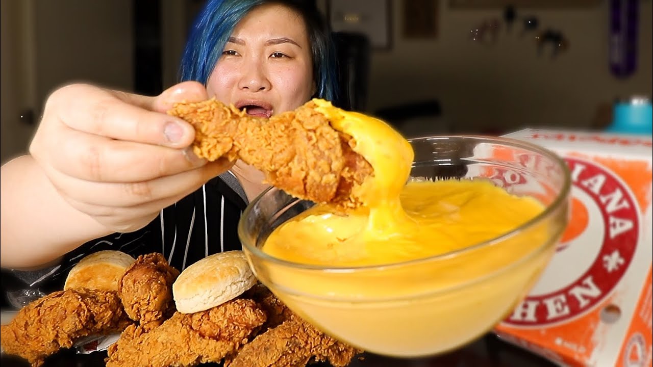 POPEYES FRIED CHICKEN AND CHEESE MUKBANG 🧀🍗 ♡ (Soy)
