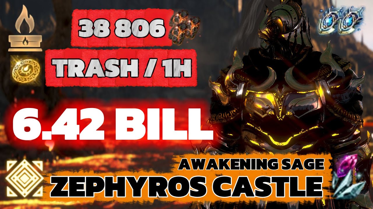 Zephyros Castle - Sage Awakening  [ 38 806 trash ] 5 bosses + afk phase [Agris, Agris Coin, LS 2]