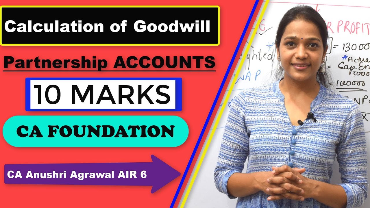 Calculation of goodwill ll Partnership Accounts ll CA Foundation ll CA Anushri Agrawal