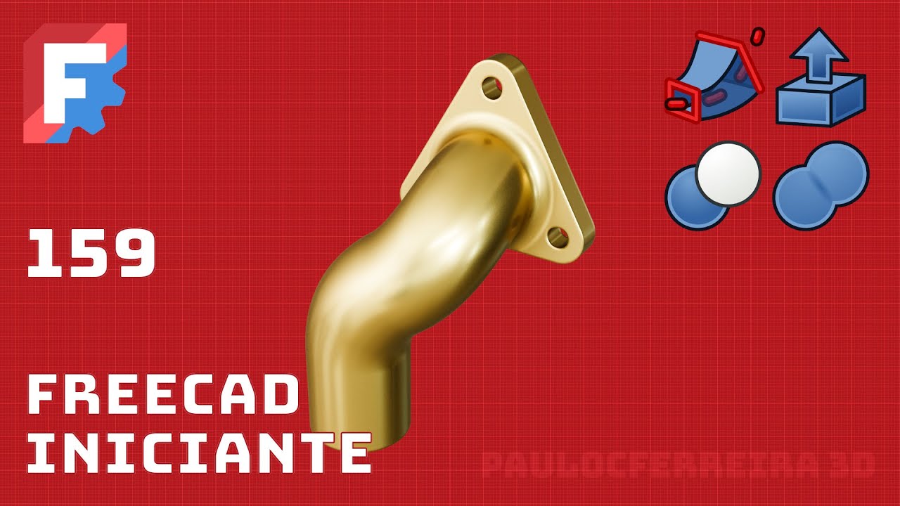 Tubulação em curva - FreeCAD para iniciantes - 159