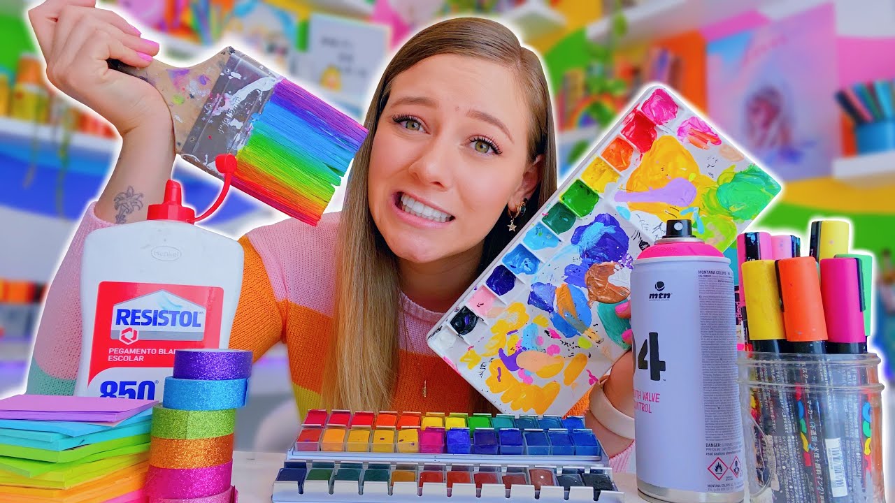 UN DÍA PINTANDO TODO 🤪🌈🎨 ABURRIDA EN CUARENTENA