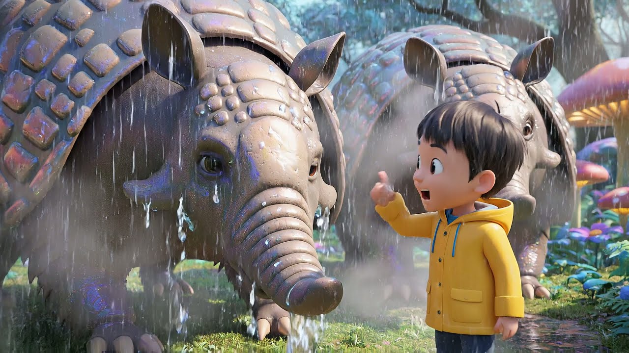 Cinco Pequeños Armadillos Bailando Bajo la Luna | Canciones Infantiles y Rimas para Niños