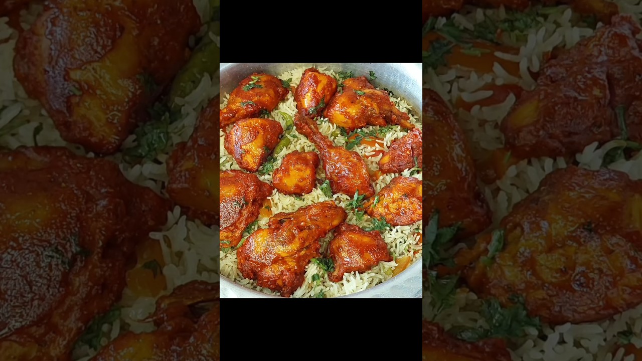 Fried chicken pulao recipe - Dawat Special Fried Chicken Pulao platter - new pulao recipe