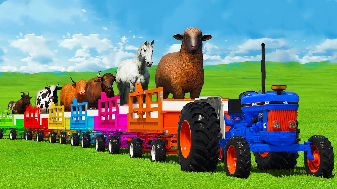 LOAD SHEEPS, HORSES, COWS, BUFFALO, GOATS & TRANSPORT WITH FIAT TRACTORS - FS25