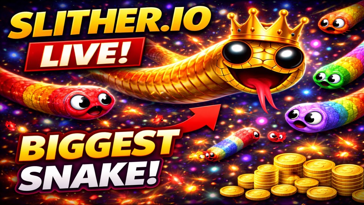🔥 Slither.io LIVE | Biggest Snake Ever! Can I Reach #1? #slitherio #shortsfeed