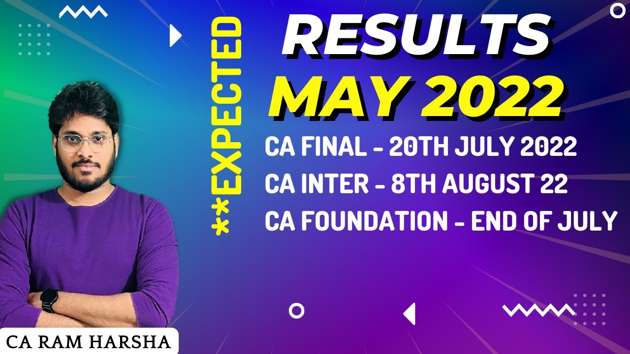 MAY 2022 EXAMS - RESULTS - CA FINAL / CA INTER / CA FOUNDATION - RESUME READY