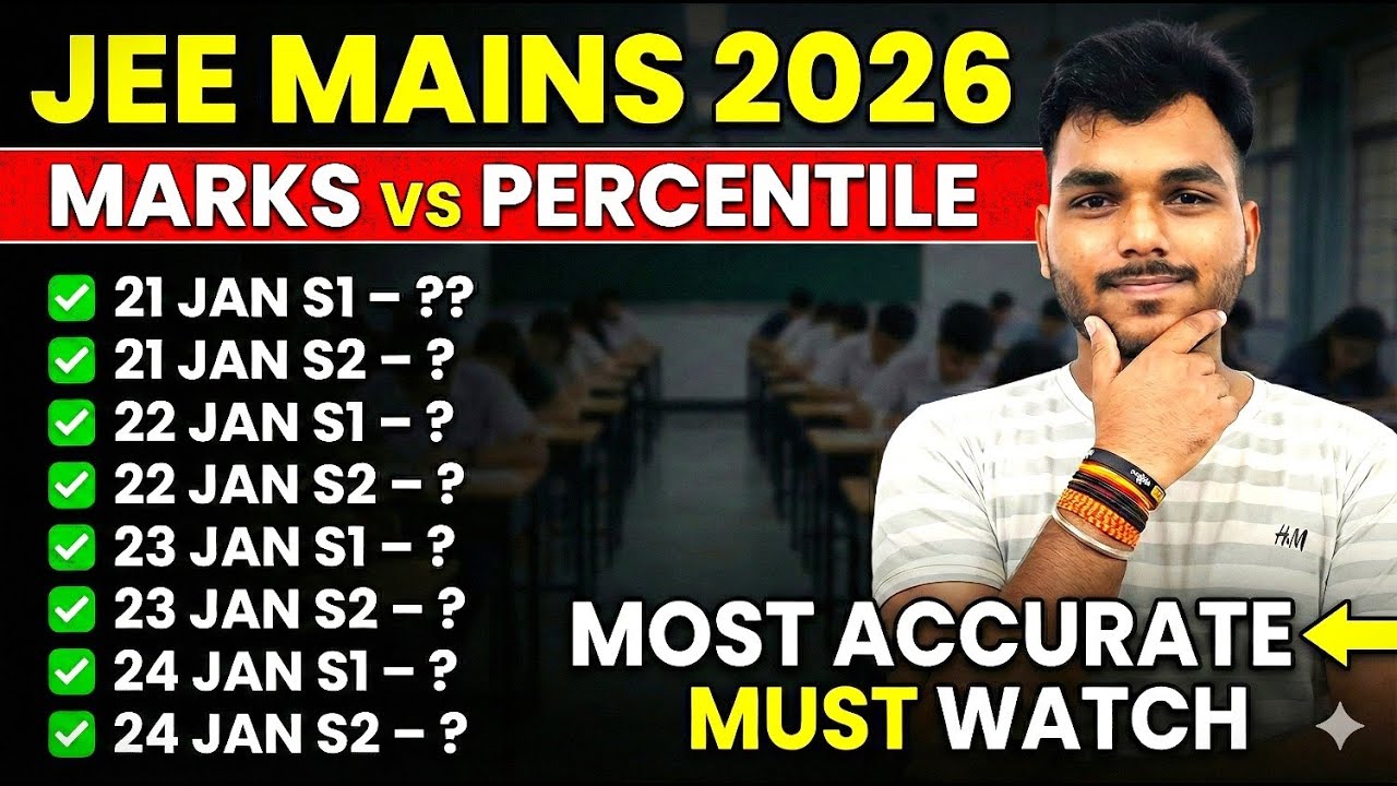 Marks Vs Percentile JEE Mains 2026 January Attempt✅ | 21, 22, 23 & 24 Jan |JEE Main Cutoff 2026 #jee