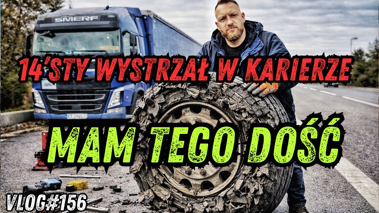 Wystrzał koła jadąc z g&oacute;ry 🫣😱 (KRAJ&Oacute;WKA ,DREWNO ,ODPADY , WJAZD POD ZAKAZ , TRAGICZNY DOJAZD)
