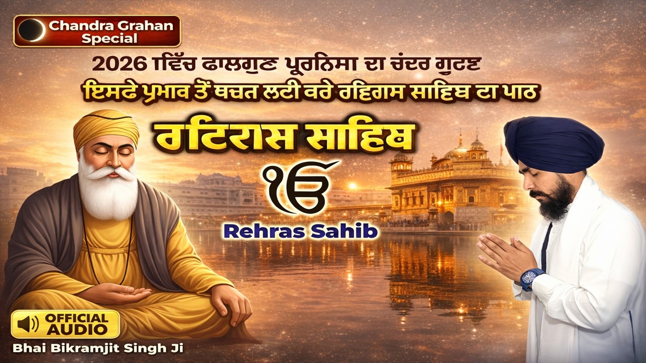 Rehras Sahib Ji Full Path 2026 | Bhai Bikramjit Singh Ji | Evening Nitnem 🌙 #waheguru #sikhprayer