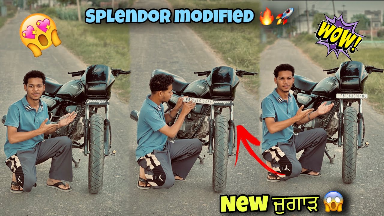 SPLENDOR MODIFIED 🔥🚀|| New Lighting Name Plate 🤯⚡️|| New ਜੁਗਾੜ 😍🐍|| Paapi Vlogger 🖤|| 