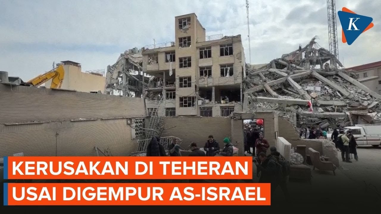 Penampakan Bangunan di Teheran Rusak Dibom AS-Israel, Warga: Tidak Ada Militer di Sini