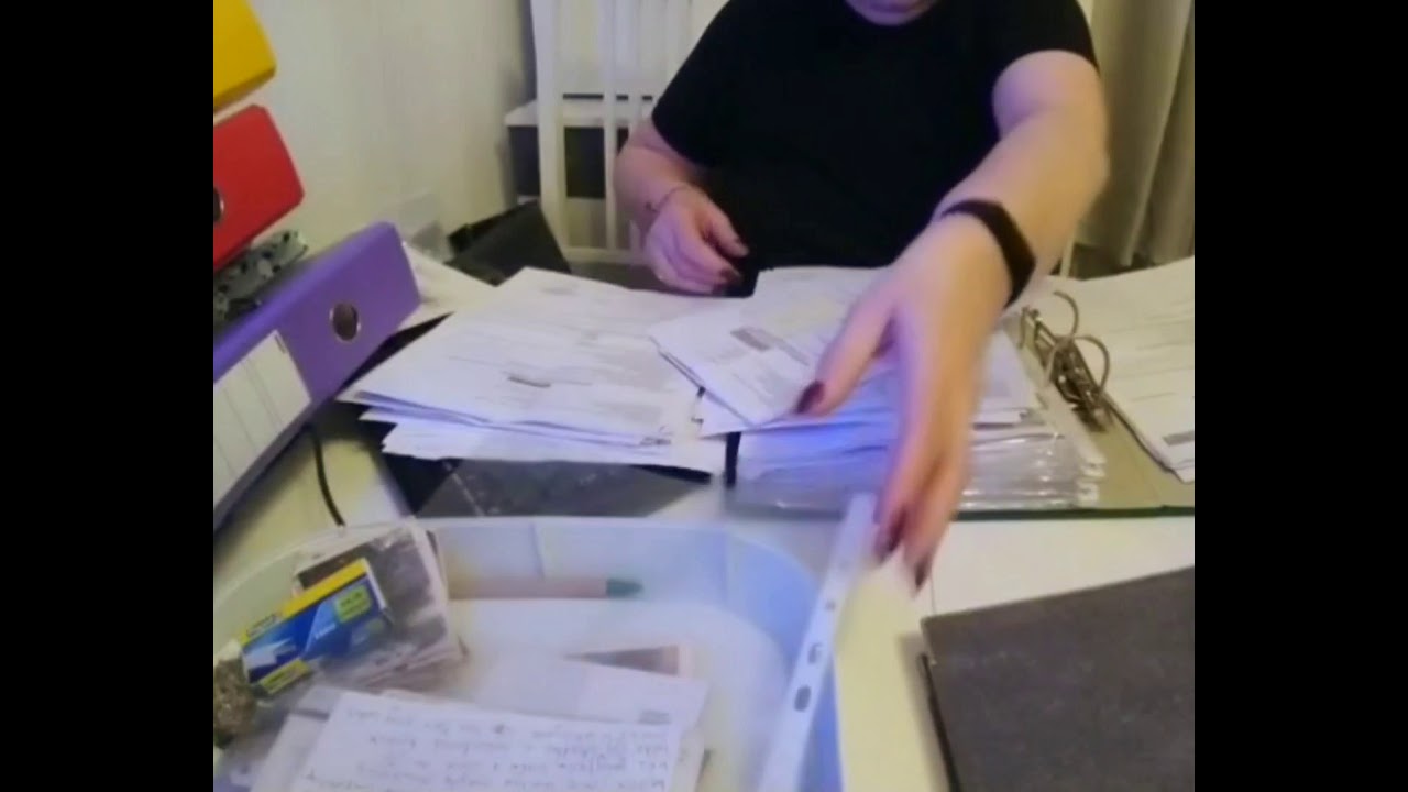 ASMR /Sorting documents.  The rustle of paper and foil coats.  Other sounds/No Talking/