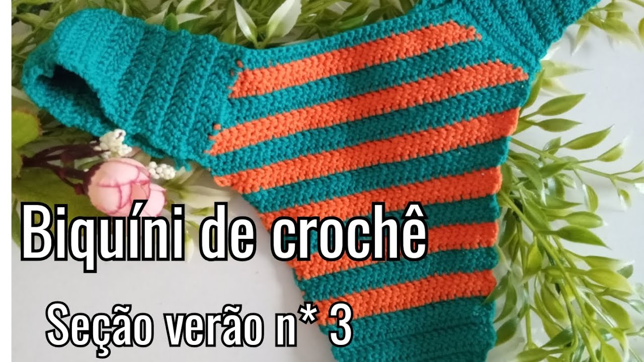 Biquíni de crochê passo a passo/Como colocar forro no biquíni de crochê #denisecastro #verão2023