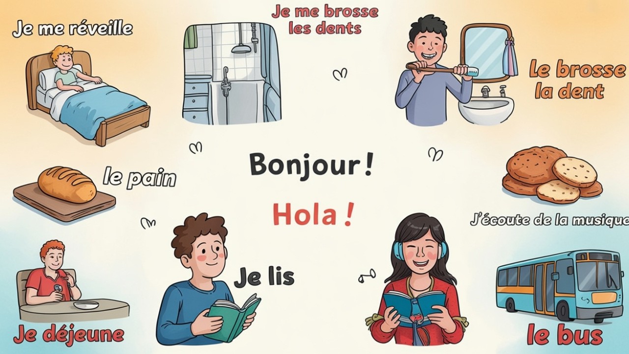 Aprende la rutina diaria en francés 🇫🇷 | Frases fáciles y útiles