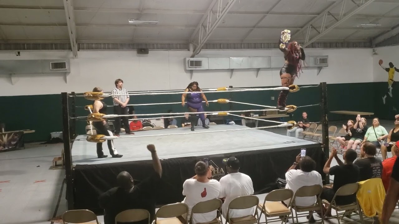 Alpha Wrestling Association Triple Threat Women's Championship Match. Nyxx vs C-Rex vs Rosa Azulita