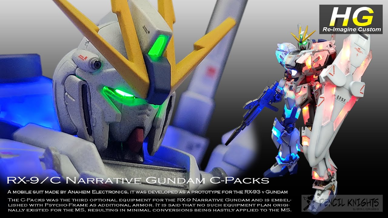 1/144 HG Narrative Gundam C-Packs (LED CUSTOM) Tutorial | Mobile Suit: Gundam NT #gundam