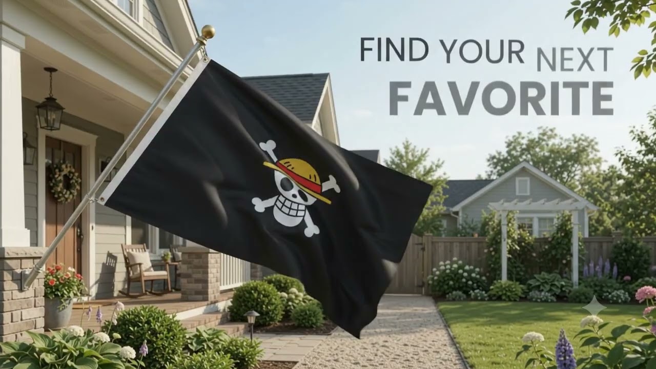 Claim Your Territory for the Straw Hat Pirates &ndash; One Piece Jolly Roger Outdoor House Flag! 🏴&zwj;☠️🍖👒⚔️✨