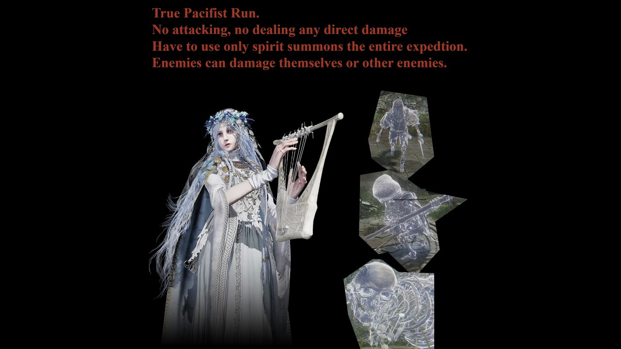 True Pacifist Run, No Dealing Direct Damage, Spirit Summons and Enemies can deal damage to Enemies