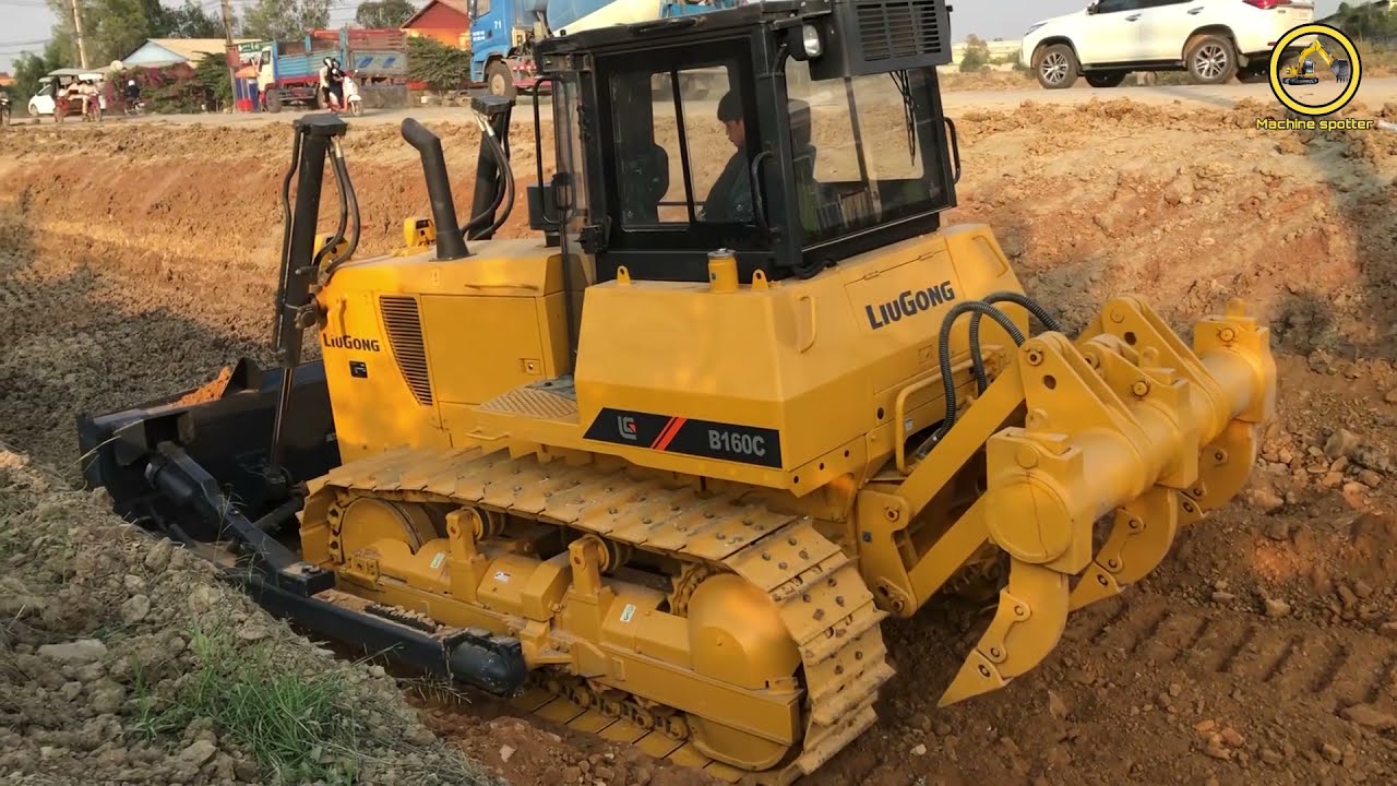 Best New Dozer Liugong B160C Working On The Road And Dump Truck Working