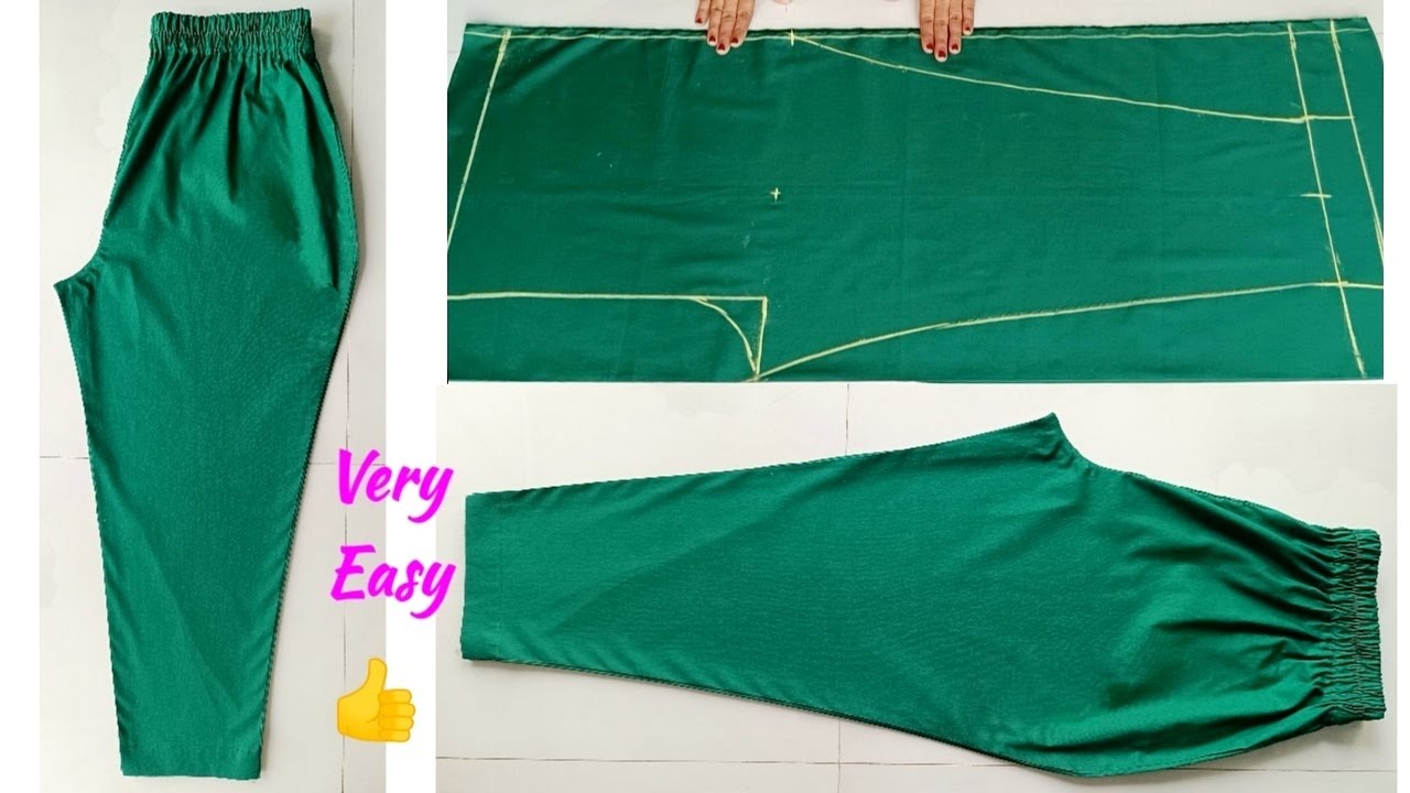 Very Easy Pant Trouser cutting and stitching | Step by Step Pant Cutting and stitching | Pant cuttin